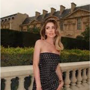Black and White Polka Dot Strapless Dress